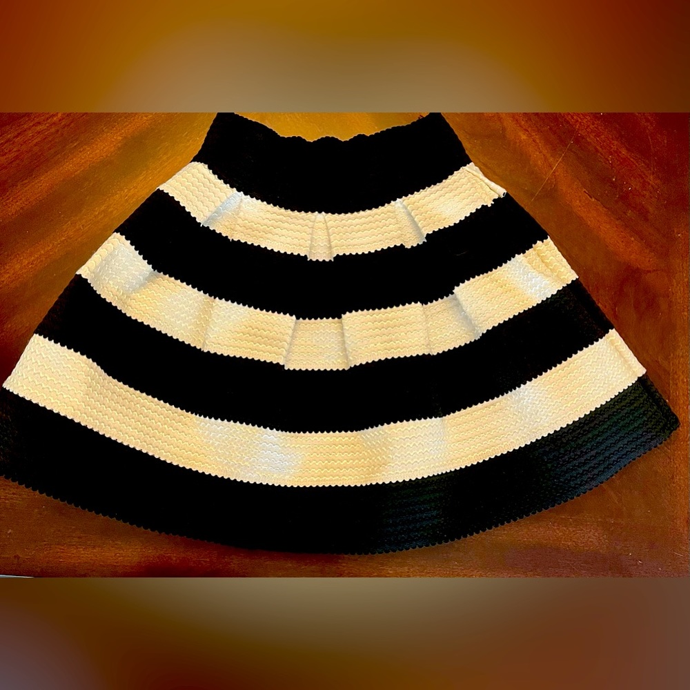 Black and white striped skirt